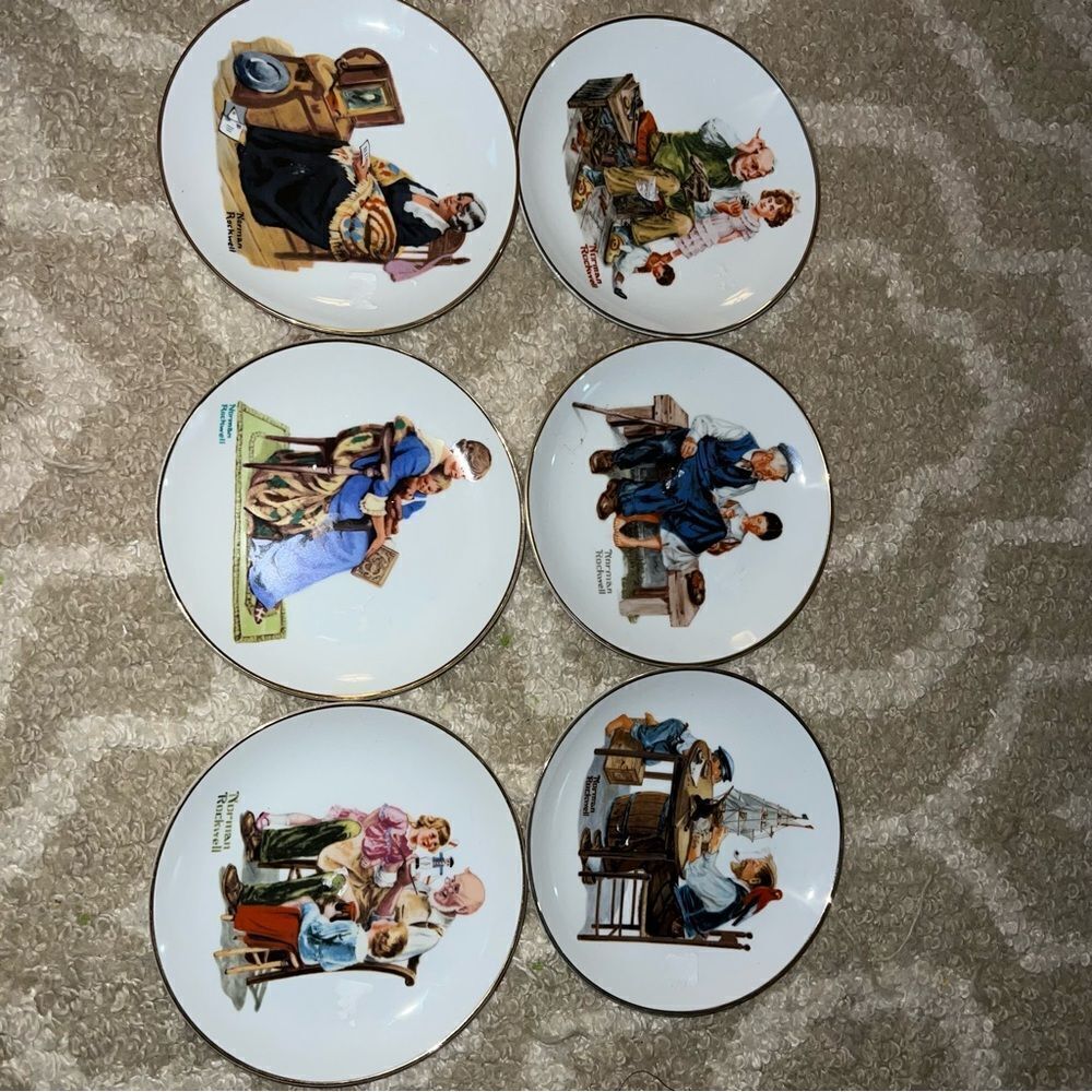 Norman Rockwell Vintage Collector's Plates Set - Multicolor